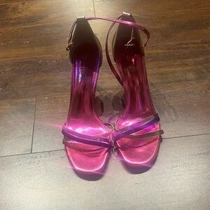 Rouge Helium Shiny Pink Strappy Heels